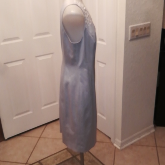 Ecetera silver dress size 6 white sequin at neck. - Picture 3 of 11